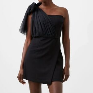 French Connection Whisper One Shoulder Tulle Mini Dress NWT